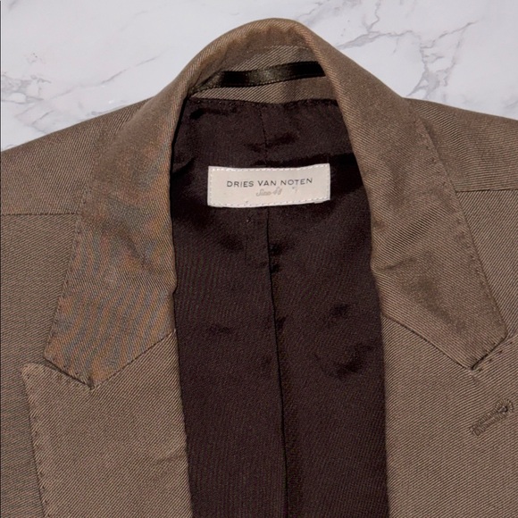 Dries Van Noten Tan Khaki Brown Blazer Sport Coat 40 R - Picture 13 of 13